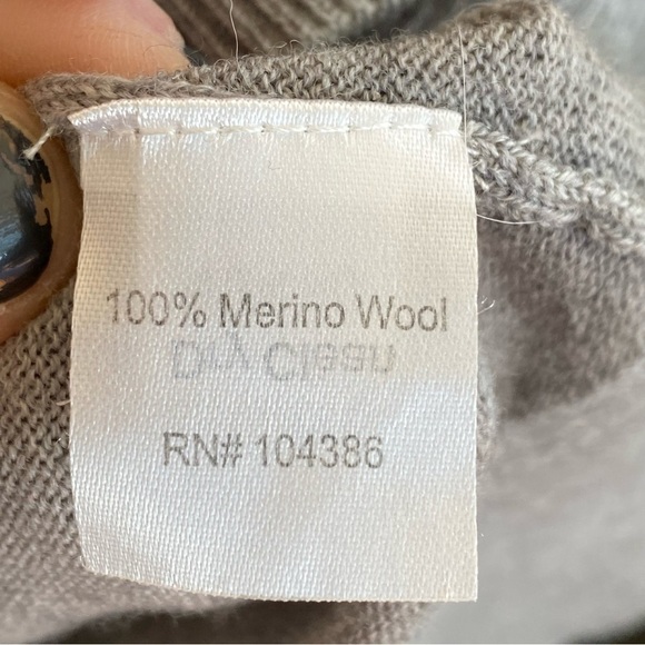 Garnet Hill Merino Wool Crewneck Shift Sweater Dress Loose Gray Pockets Small S - Picture 3 of 7